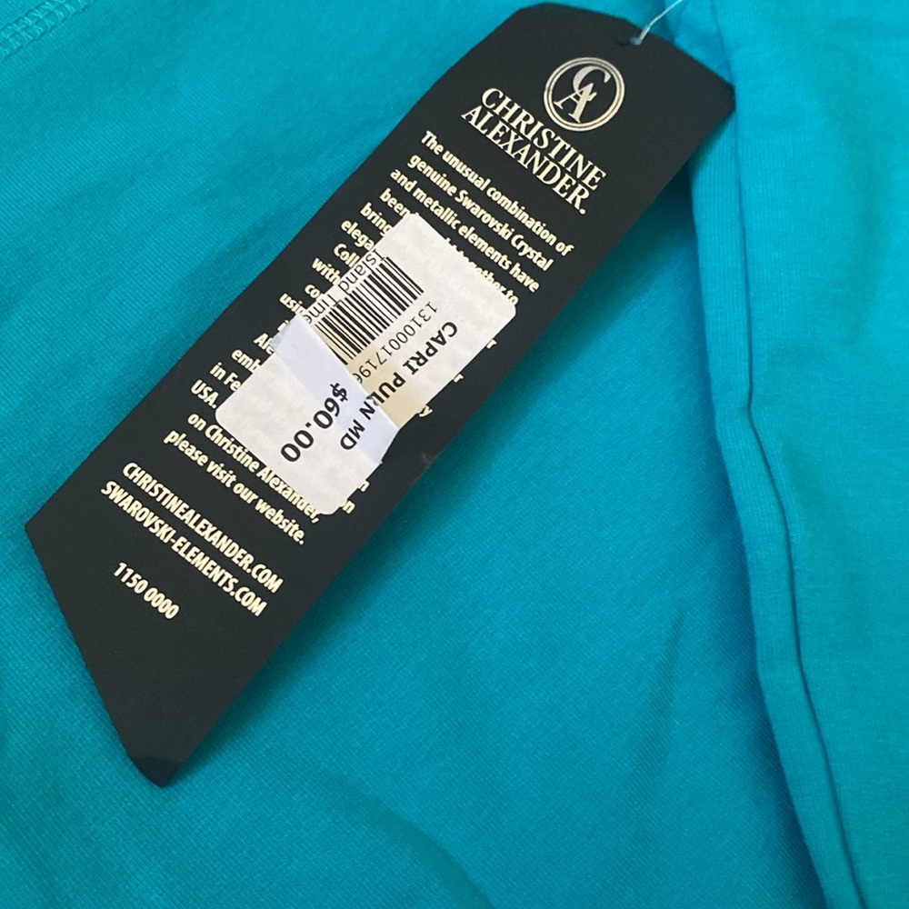 Teal color capri sweat pants